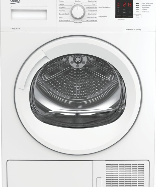 BEKO Wärmepumpentrockner DS843F3G0, 8 kg, EcoGentle, Knitterschutz, Auffrischungsprogramm - Image 2