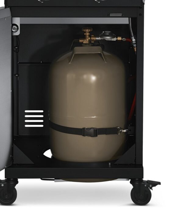 BURNHARD Gasgrill Fred Jr., 2-Brenner, 900 Grad Infrarot-Keramikbrenner, Series 3, 10,5 kW, Gusseisenrost - Black Series, Pulverbeschichteter Stahl - Image 8