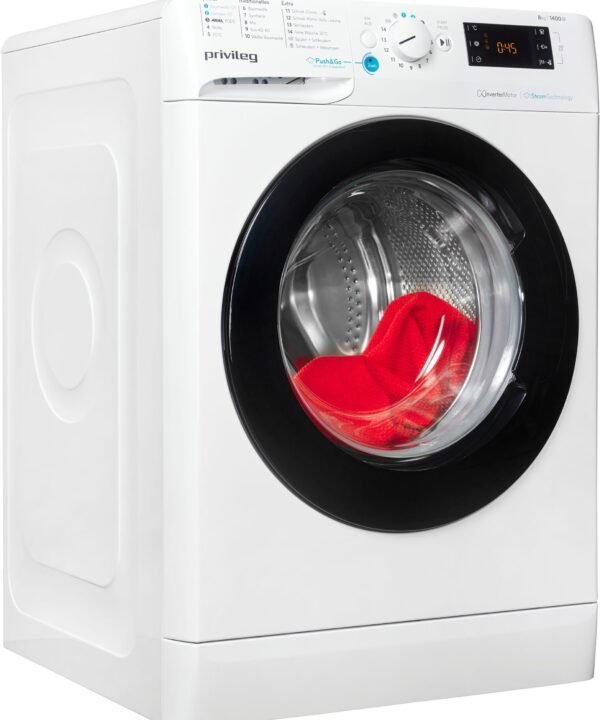 Privileg Waschmaschine PWFV X 873 A, 8 kg, 1400 U/min, Dampf-Programme für Baumwolle und Hemden – glättet die Fasern