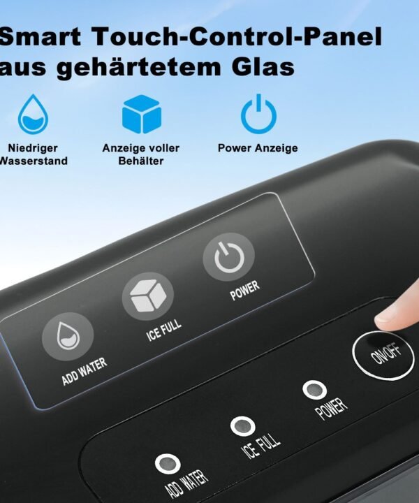 7MAGIC Eiswürfelmaschine 1,2L Eiswürfelbereiter, 9 Eiswürfel in 6 Min, 12kg/24h, LCD Display, leise Eiswürfel Maschine - Image 3