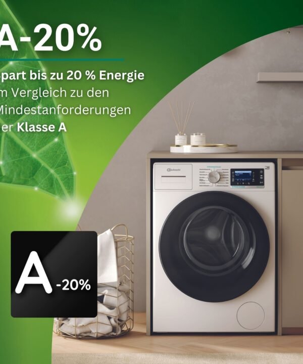BAUKNECHT Waschmaschine B6R 88E SILENCE DE, 8 kg, 1400 U/min, Dampfprogramm, besonders leise, Vollwasserschutz - Image 25
