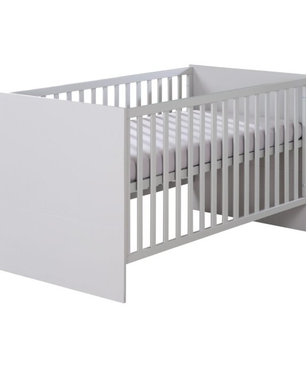 roba® Babymöbel-Set Lea - modernes schlichtes Babyzimmer Set aus Holz, (2-teiliges Set, Wickelkommode & Babybett 70 x 140 cm höhenverstellbar, Schlupfsprossen), Modernes Kinderzimmer mit Griffen aus Massivholz- Beige / Grau - Image 13