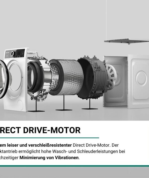 BAUKNECHT Waschmaschine B6R 88E SILENCE DE, 8 kg, 1400 U/min, Dampfprogramm, besonders leise, Vollwasserschutz - Image 17