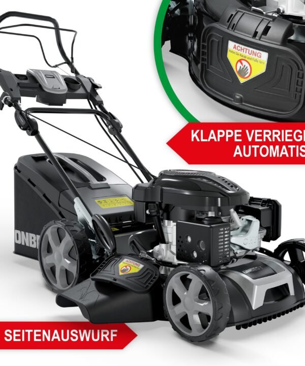 Onbest Benzinrasenmäher mit Antrieb Tornado X-Cut 5in1 Doppelmesser, 51 cm Schnittbreite, 6,5 PS, Mulchkit, Sograd-Lüfterrad - Image 10