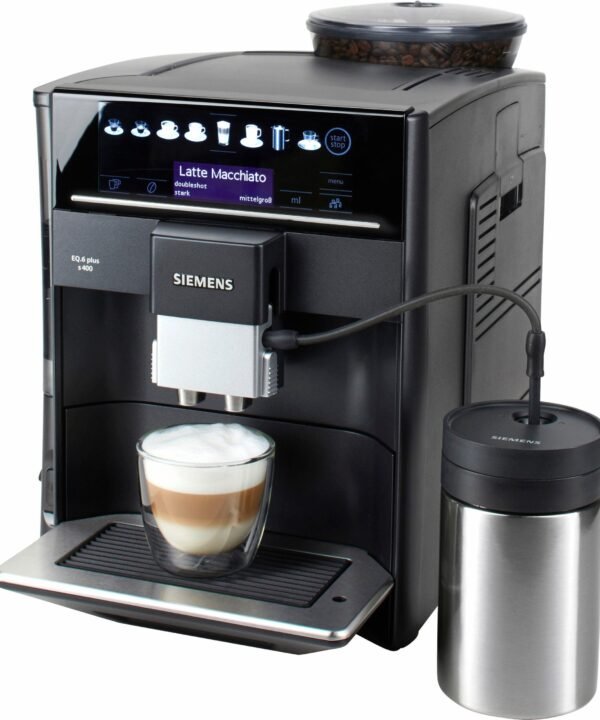 SIEMENS Kaffeevollautomat EQ6 plus s400 TE654509DE, Doppeltassenfunktion, Keramikmahlwerk, viele Kaffeespezialitäten, automatische Dampfreinigung, saphirschwarz - Image 2