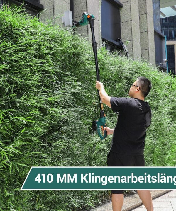 TLGREEN Akku-Heckenschere,Teleskop-Heckenschere Akku, Winkelverstellbare Heckenschere, bis 4,00 m Arbeitshöhe, mit 20V 4,0Ah Li-Ion Akku/Ladegerät, Akku Strauchschere - Image 5