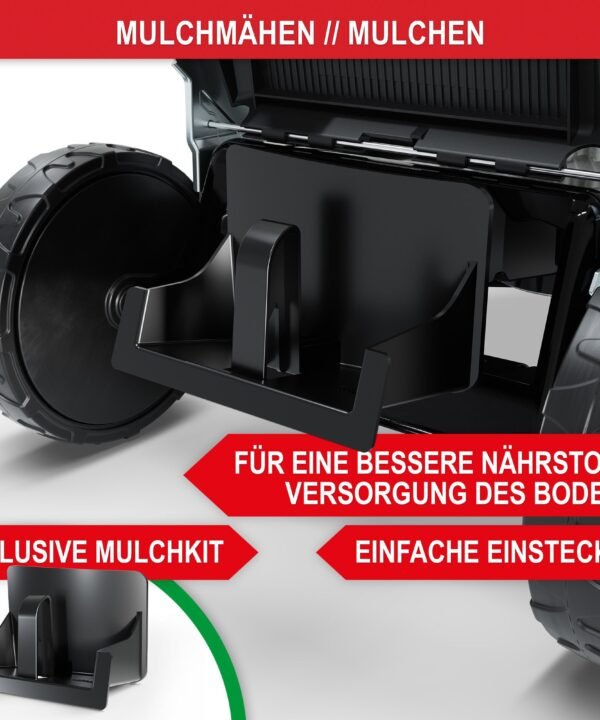 Onbest Benzinrasenmäher mit Antrieb Tornado X-Cut 5in1 Doppelmesser, 51 cm Schnittbreite, 6,5 PS, Mulchkit, Sograd-Lüfterrad - Image 9