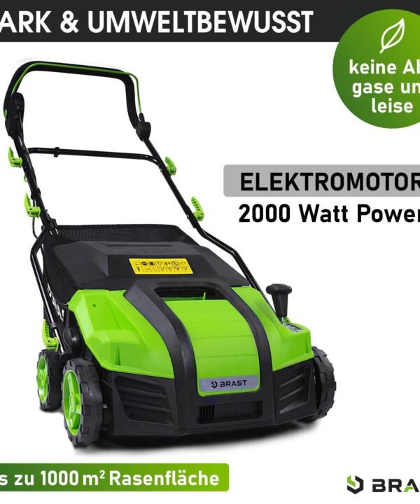 BRAST Elektro-Vertikutierer / Lüfter 2000 Watt Kombi Gerät, 40,00 cm Arbeitsbreite, (2in1-Funktion, 1 Vertikutier- und 1 Lüfter-Walze), Moosentferner - Image 2