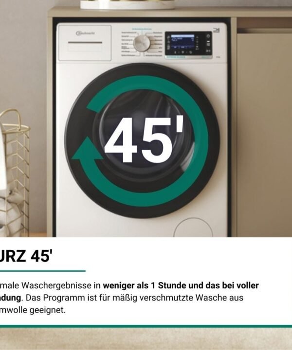 BAUKNECHT Waschmaschine B6R 88E SILENCE DE, 8 kg, 1400 U/min, Dampfprogramm, besonders leise, Vollwasserschutz - Image 22