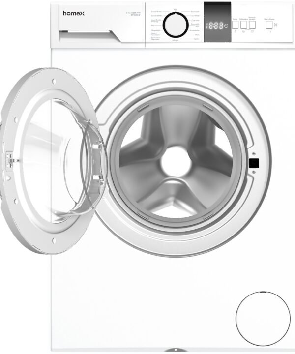 homeX Waschmaschine WF612C-W, 6 kg, 1200 U/min, Frontlader, Inverter Motor, Schontrommel, Leise & Effizient, 6kg, weiß - Image 9