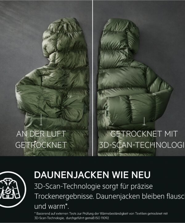AEG Wärmepumpentrockner Serie 9000 TR9T75680, 3D-Scan-Restfeuchteermittlung, trocknet Wolle und Seide, 8 kg, 3D-Scan-Technologie-Restfeuchteermittlung, trocknet Wolle und Seide, Kondensationstrockner - Image 5