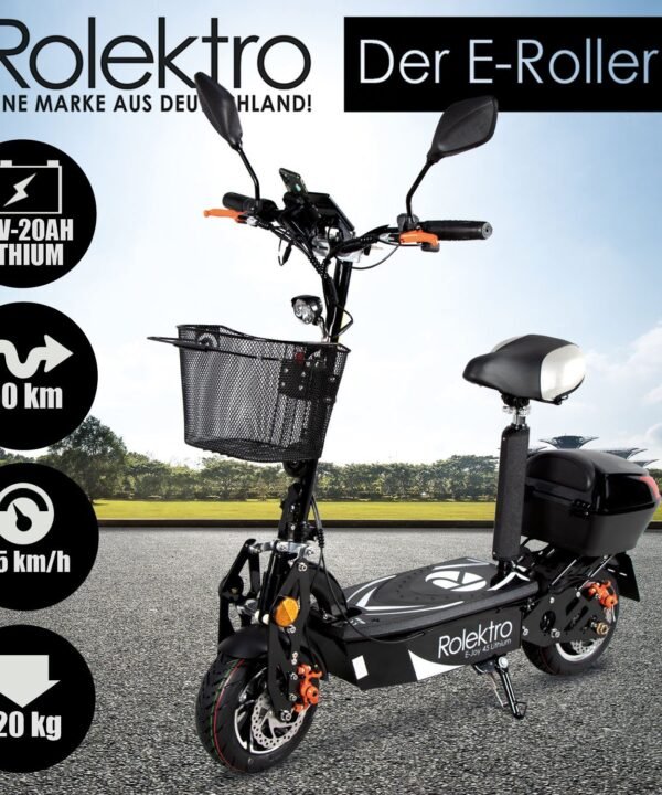 Rolektro E-Motorroller Rolektro E-Joy 45 Lithium, 1000 W, 45 km/h, bis zu 50 km Reichweite, mit USB-Anschluss - Image 2