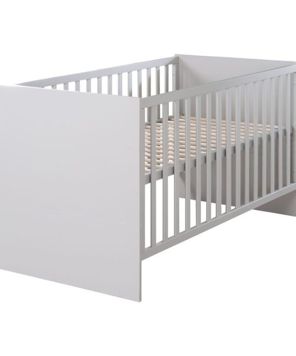 roba® Babymöbel-Set Lea - modernes schlichtes Babyzimmer Set aus Holz, (2-teiliges Set, Wickelkommode & Babybett 70 x 140 cm höhenverstellbar, Schlupfsprossen), Modernes Kinderzimmer mit Griffen aus Massivholz- Beige / Grau - Image 15