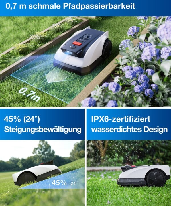 ECOVACS Rasenmähroboter GOAT O500 Panorama, bis 500 m² Rasenfläche, smart, ohne Begrenzungsdraht für max. 500m², -Mähen auf Knopfdruck - Image 7