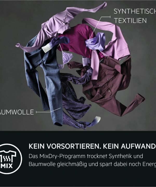 AEG Wärmepumpentrockner Serie 9000 TR9T75680, 3D-Scan-Restfeuchteermittlung, trocknet Wolle und Seide, 8 kg, 3D-Scan-Technologie-Restfeuchteermittlung, trocknet Wolle und Seide, Kondensationstrockner - Image 6