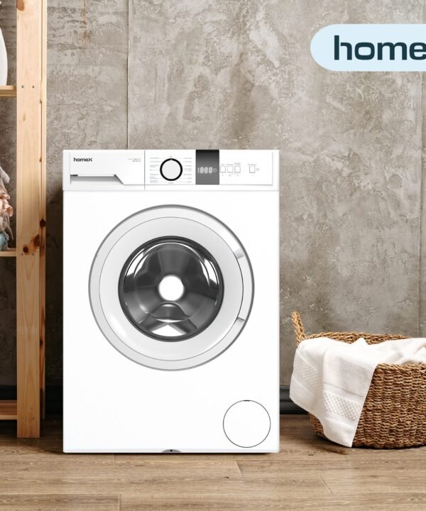 homeX Waschmaschine WF612C-W, 6 kg, 1200 U/min, Frontlader, Inverter Motor, Schontrommel, Leise & Effizient, 6kg, weiß - Image 6