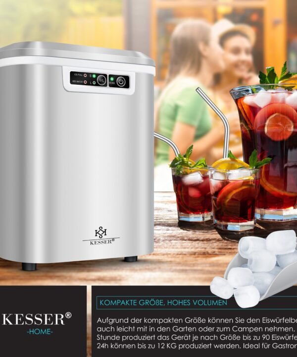 KESSER Eiswürfelmaschine, Eiswürfelbereiter Eiswürfelmaschine Edelstahl Ice Maker - Image 5