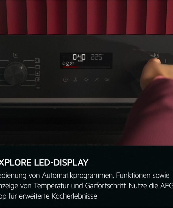 AEG Backofen-Set HH24BSPIL, mit 1-fach-Teleskopauszug, Pyrolyse-Selbstreinigung, WiFi, AirFry-Funktion, Kerntemperatursensor, Touch, Made in Germany - Image 10