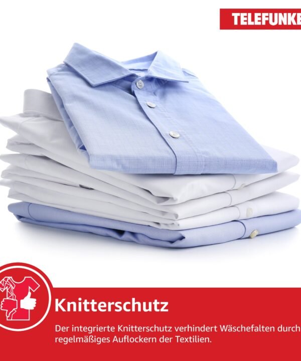 Telefunken Wärmepumpentrockner TWP7EW, 7 kg, 7kg Trockner mit Knitterschutz, Wäschetrockner mit 15 Programmen, weiß - Image 5