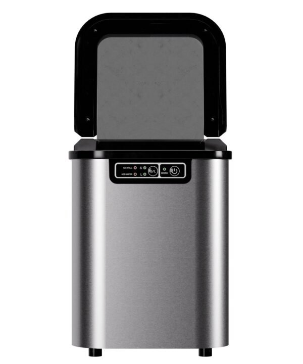TroniTechnik Eiswürfelmaschine Eiswürfelmaschine Ice Maker Eiswürfelbereiter inkl. Schaufel, Behälter, 2,2 Liter Wassertank, 12kg/24h, Würfelgrößen S/L, 150W, silber - Image 11