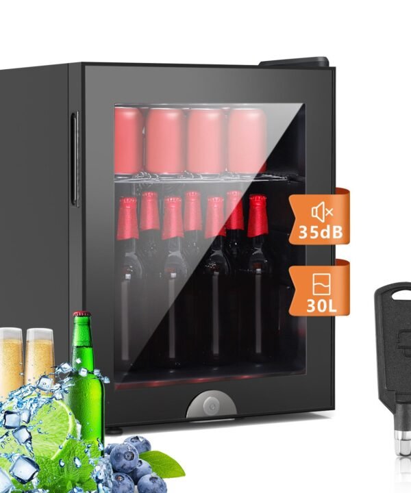 LOVONLIVE Getränkekühlschrank Table Top Kühlschrank 30L, 39 cm hoch, 46.5 cm breit, Hausbar Minikühlschrank ohne Gefrierfach Getränkekühlschrank Glastür - Image 10