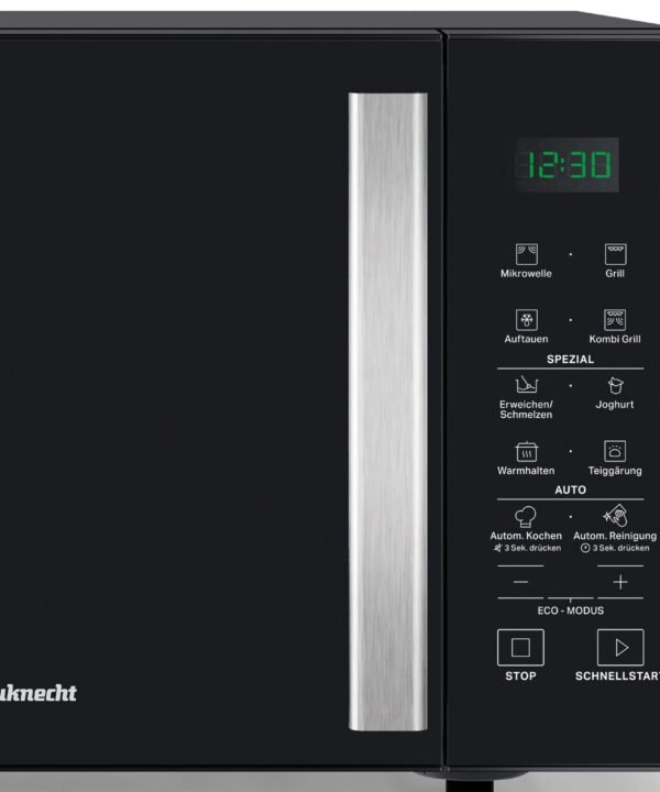 BAUKNECHT Mikrowelle, Mikrowelle 900 Watt, Quarz-Grill 1050 Watt, Schmelzfunktion für Käse, Schokolade oder Butter, Schnellstart-Funktion (Rapid-Start), Warmhaltestufe, Funktion Teig gehen lassen, 25,00 l, LED Display, 7 Leistungsstufen, 10 vorprogra - Image 3