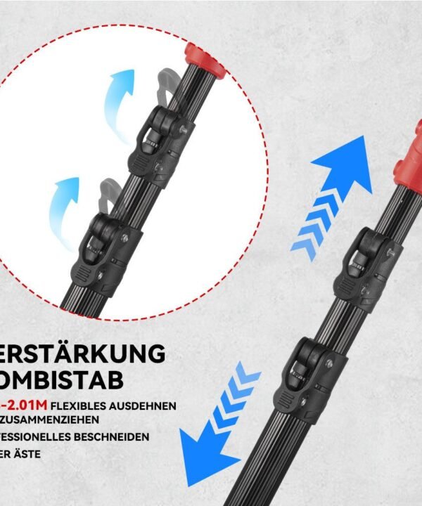 ONEVAN Akku-Hochentaster 8 Zoll Mini Kettensäge 2-In-1 Bürstenlose Teleskop Kettensäge, bis 2,01 m Arbeitshöhe, mit 2X Akku, 180° Abwinkelbarer,bis zu 2.01 m Arbeitslänge - Image 8