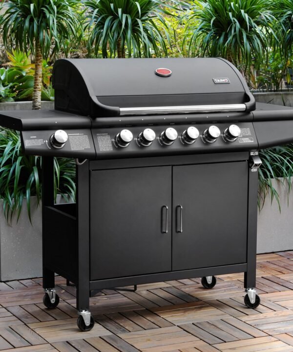 TAINO Gasgrill RED 6+1, Gasgrill-Set mit Abdeckhaube und Gasdruckminderer inkl. Schlauch, Standgrill, Seitenbrenner, Abdeckhaube, Gasdruckminderer mit Schlauch - Image 9