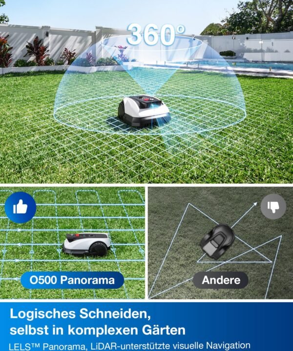 ECOVACS Rasenmähroboter GOAT O500 Panorama, bis 500 m² Rasenfläche, smart, ohne Begrenzungsdraht für max. 500m², -Mähen auf Knopfdruck - Image 5