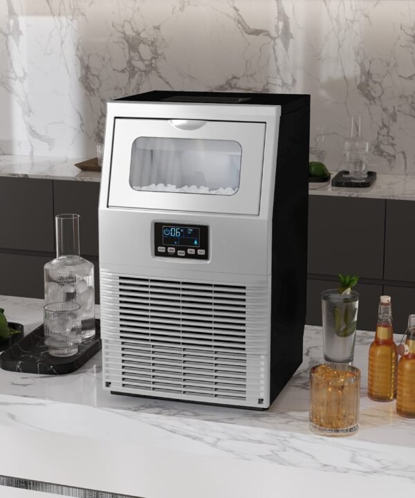 HOMCOM Eiswürfelmaschine Freistehender industrieller Eiswürfelbereiter mit digitaler Steuerung, 4 kg Eisspeicher, 30 kg,24 Stunden für Zuhause - Image 2