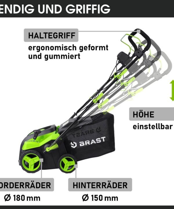 BRAST Elektro-Vertikutierer / Lüfter 2000 Watt Kombi Gerät, 40,00 cm Arbeitsbreite, (2in1-Funktion, 1 Vertikutier- und 1 Lüfter-Walze), Moosentferner - Image 5