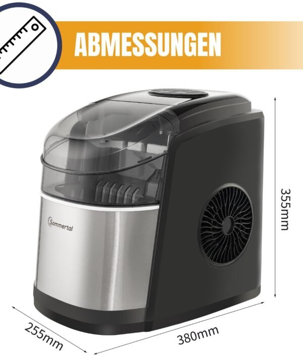 Sommertal Eiswürfelmaschine Sommertal Eiswürfelmaschine EM12C, Ice Maker, schnelle Eisherstellung ab 6 Minuten, 12kg pro Tag - Image 7