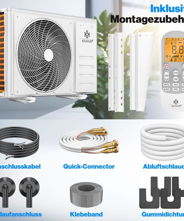 KESSER Split-Klimagerät Klimaanlage Set Split - mit WiFi/App Funktion Klimagerät 9000 BTU/h, Kühlen A++/ Heizen A+ - 2.600 Watt Kältemittel R32 - Image 5