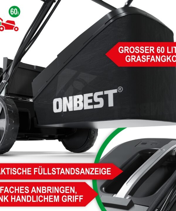 Onbest Benzinrasenmäher mit Antrieb Tornado X-Cut 5in1 Doppelmesser, 51 cm Schnittbreite, 6,5 PS, Mulchkit, Sograd-Lüfterrad - Image 5