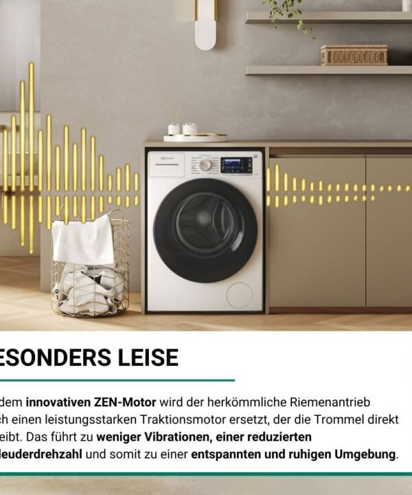 BAUKNECHT Waschmaschine B6R 88E SILENCE DE, 8 kg, 1400 U/min, Dampfprogramm, besonders leise, Vollwasserschutz - Image 26