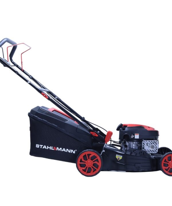 Stahlmann Benzinrasenmäher Rasenmäher Benzin mit Antrieb BR460 – 5,4PS (4,0kW) 170ccm mit Antrieb, 46 cm Schnittbreite, 46cm Schnittbreite, Mulchen, EasyClean, Große Räder, 60L Korb - Image 9