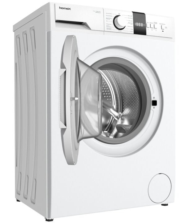 homeX Waschmaschine WF612C-W, 6 kg, 1200 U/min, Frontlader, Inverter Motor, Schontrommel, Leise & Effizient, 6kg, weiß - Image 2